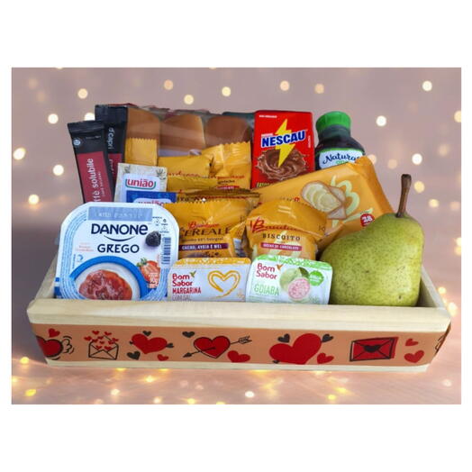 Cesta Cafe Da Manhã: Com Delicias e Fruta