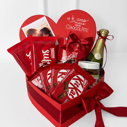 Box Coração Te Amo Mais que Chocolate