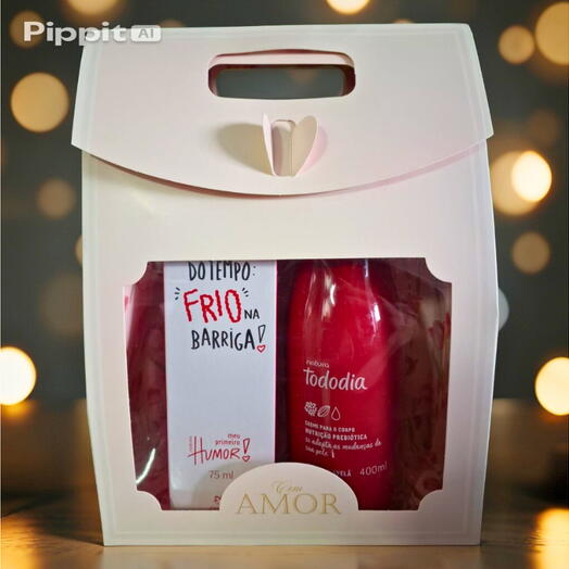 Kit Feminino "Love You" com Meu Primeiro Humor e Creme Tododia Cereja e Avelã