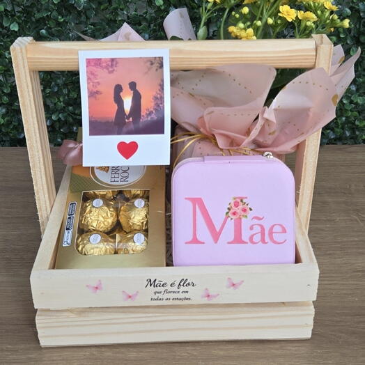Cesta de Dia das Mães com Flores- Mãe e Flor 🌼
