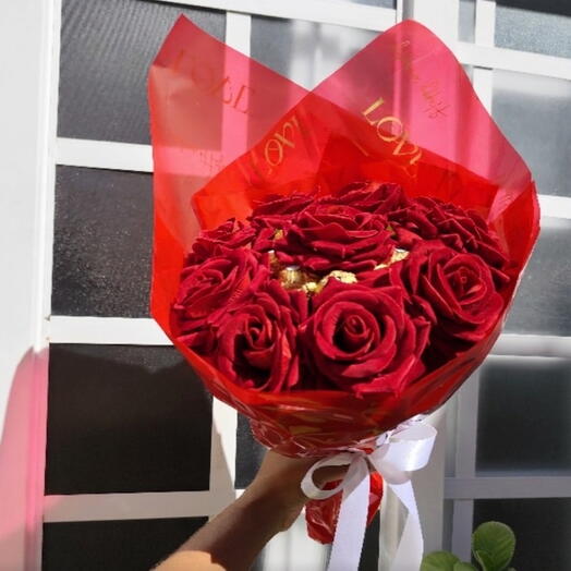 Buquê Rosas Vermelhas e Ferrero Rocher Premium
