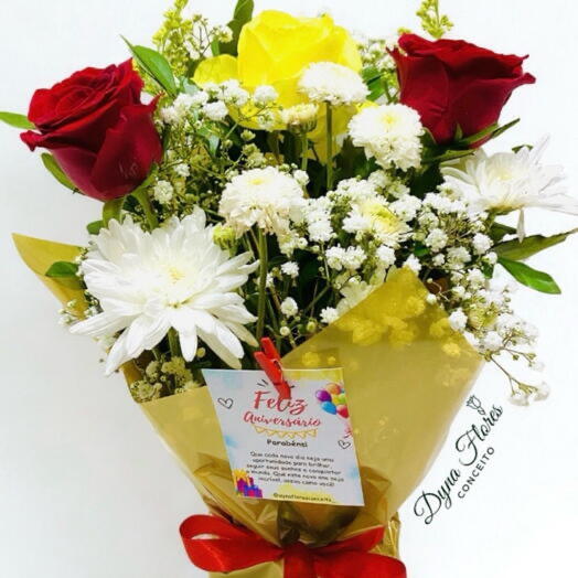 Peteca Com 3 Lindas Rosas Naturais