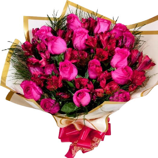 Buquê 20 Rosas Pink