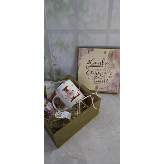 Box Caneca com Chas e Mix de Sementes