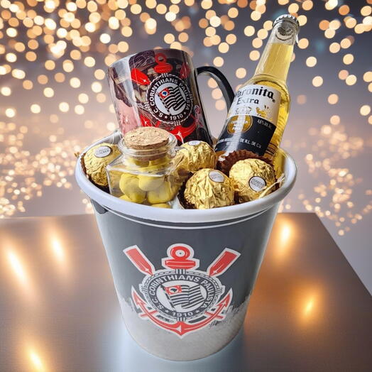 Balde Corinthians com Cerveja, Caneca Premium e Ferrero Rocher