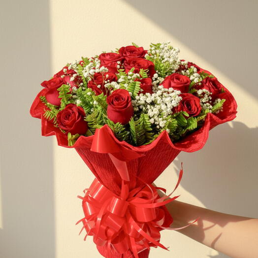 Buquê de 15 Rosas Vermelha