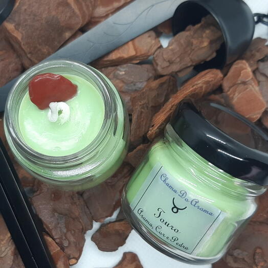Touro Vela Aromatica Signo Cor Aroma Pedra Mini