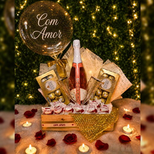 CESTA COM CHANDON E CHOCOLATES