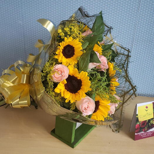 Bouquet Girassois e Rosas