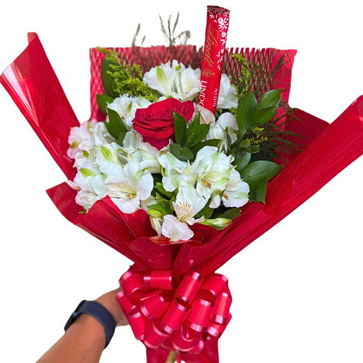 Rosa Unitaria Vermelha Importada com Lindt