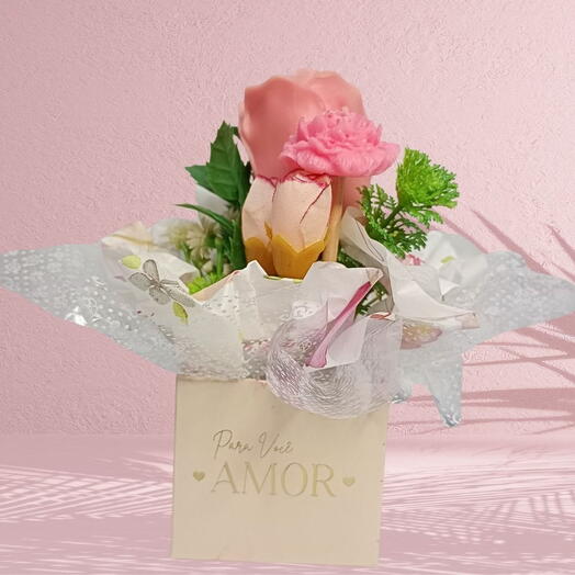 Chama do Amor Flor Vela de Rosa   Aroma