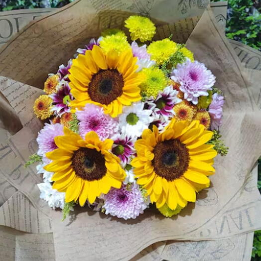 Buquê de Flores com Girassol
