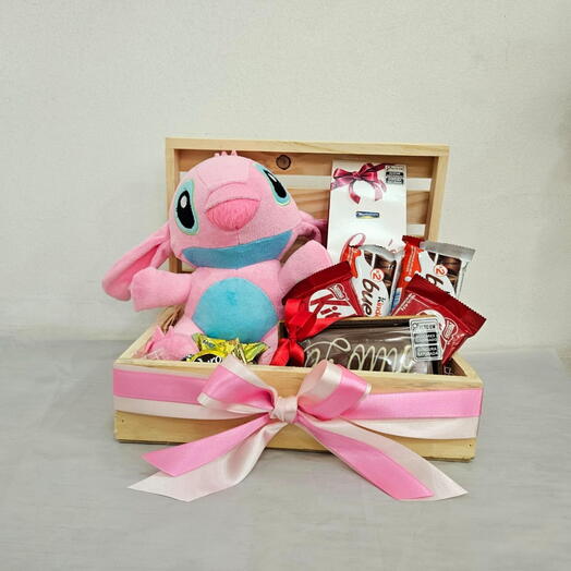 Cesta Stitch Rosa