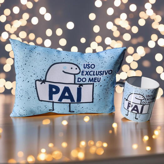 Kit com Almofada e Caneca Uso Exclusivo Do Meu Pai