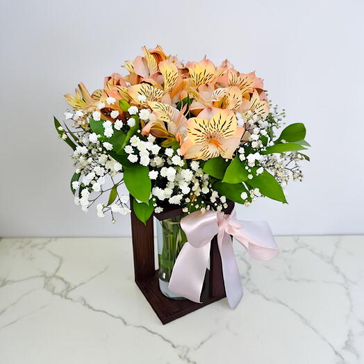 Wood Astromelia Champagne