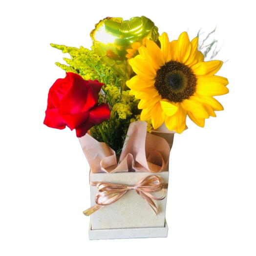 Caixinha Girassol e Rosa