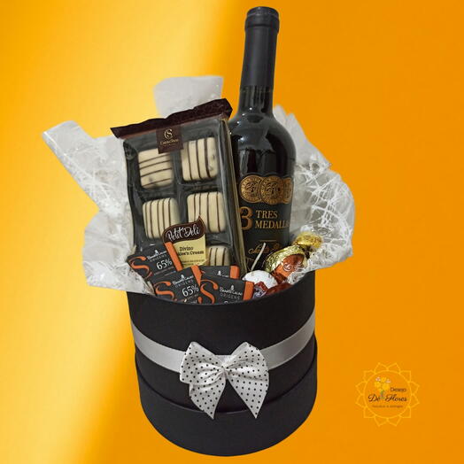 Box Luxo Vinho Tinto e Cacau Show