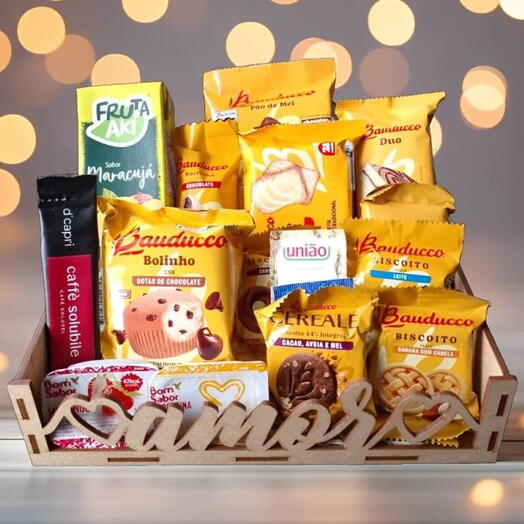 Cesta Cafe da Manhã e Tarde "Amor" - Para um Dia Feliz