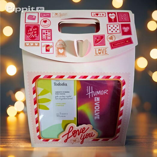 Kit Presente Natura Humor Evolve   Sabonete Tododia "Love You"