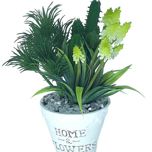 Arranjo Vaso Home Cerâmica com Suculentas Artificiais