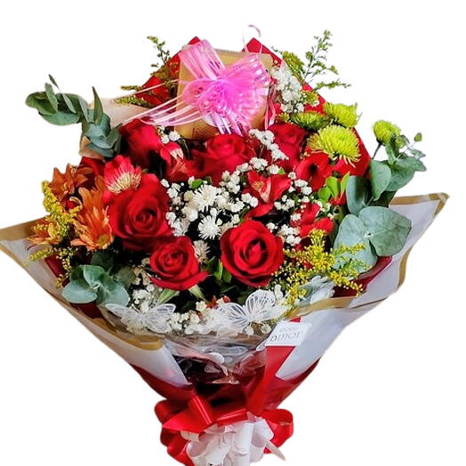 Buquê 6 Rosas Vermelhas com Caixa de Ferrero Rocher
