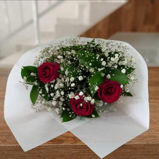 Buquê com 3 Rosas Nacionais