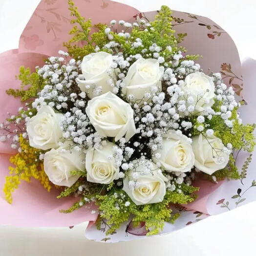 Buquê Puro Encanto com Rosas Brancas