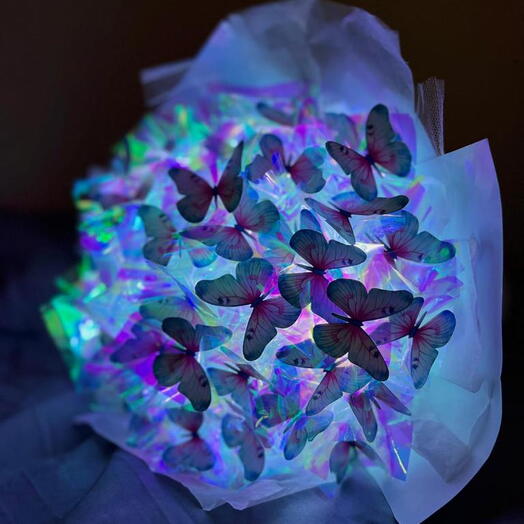 Buquê de Borboletas Branco Com Lead