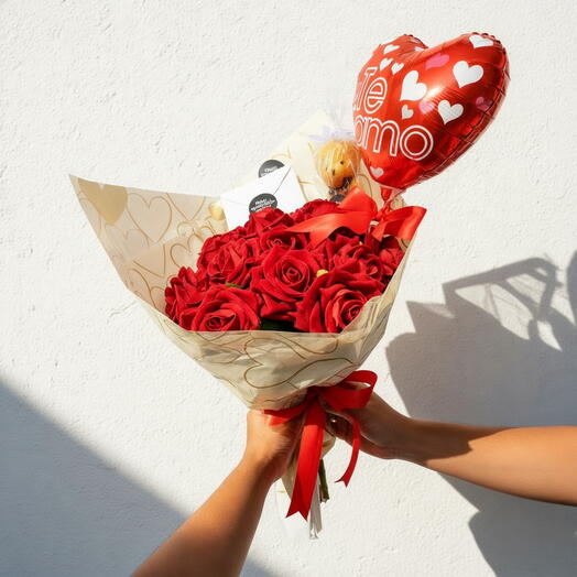Dia das Mães - Buquê rosas vermelhas + kit