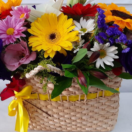 Cesta requinte flores mistas