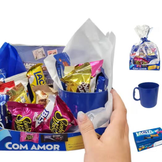 Kit Box Presente Luxo Bombons Lacta + Caneca Exclusiva