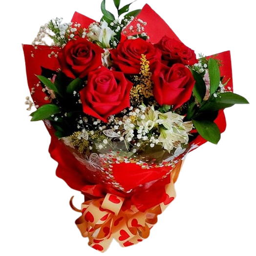 Buquê 5 Rosas Vermelhas