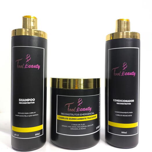 Kit Reconstrutor Emergencial Efeito Teia com 3 Passos 1kg