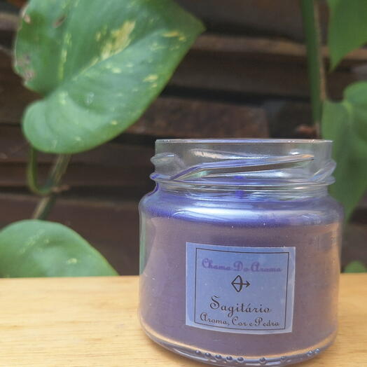 Sagitario  Vela Aromatica Signo Cor Aroma Pedra Classica