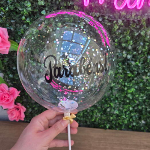 Bubble decorativo- Balão transparente personalizado 20 cm