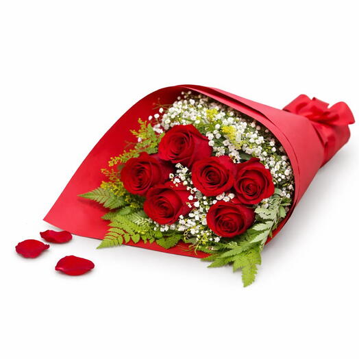 Buquê tradicional 6 rosas