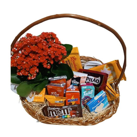 Cesta de Cafe Sabor com Flores