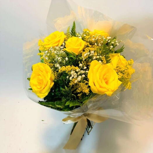 Buque com 6 Rosas Amarelas