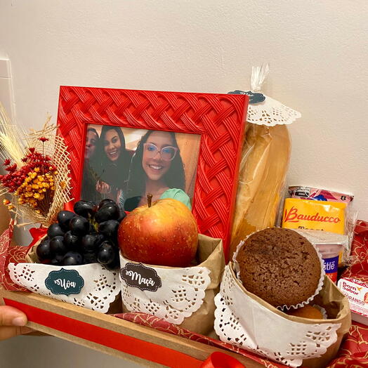 Cesta de Cafe da Manhã com Porta Retrato