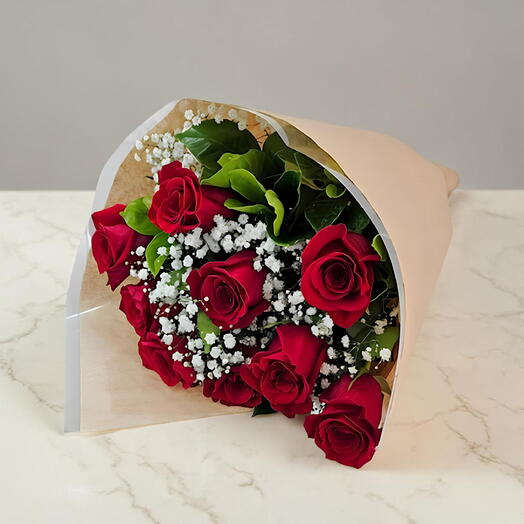 Buquê De 9 Rosas Vermelhas