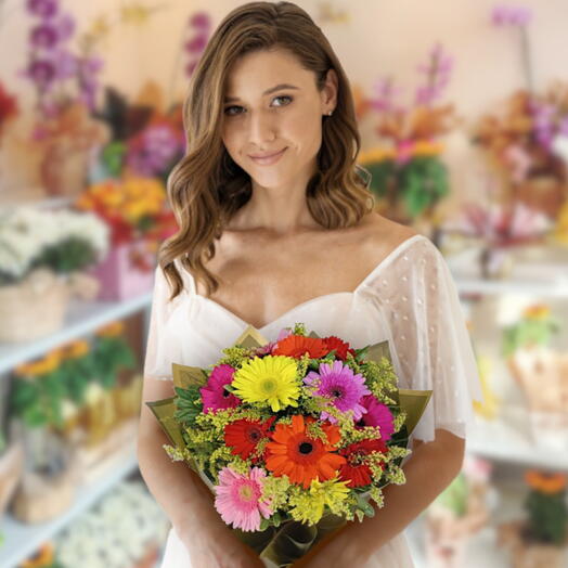 Buquê com 12 Gerberas