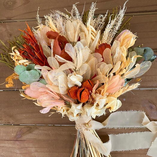 Buquê de noiva Rosa cha e Terracota P