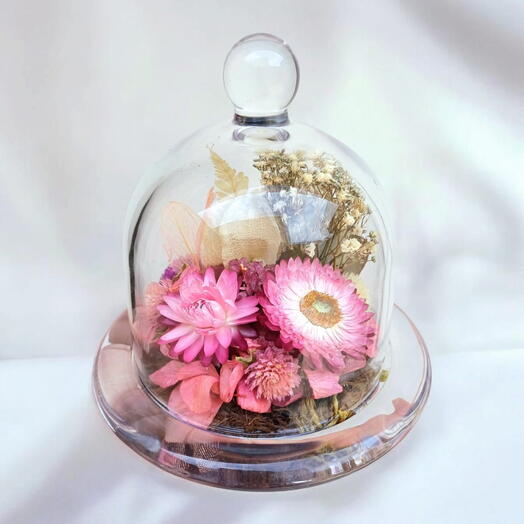 Cupula de Vidro com Arranjo Floral