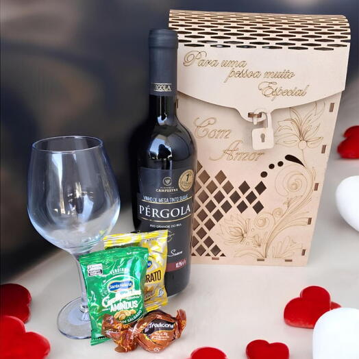 Maleta de Vinho com Taça, Amendoim e Trufa Cacau Show - Surpreenda e Ecante