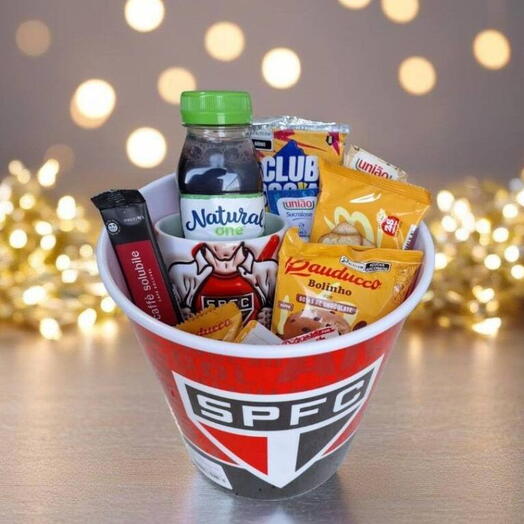 Cafe da Manhã no Balde "São Paulo" com Caneca Melhor Paizão do Mundo São Paulo