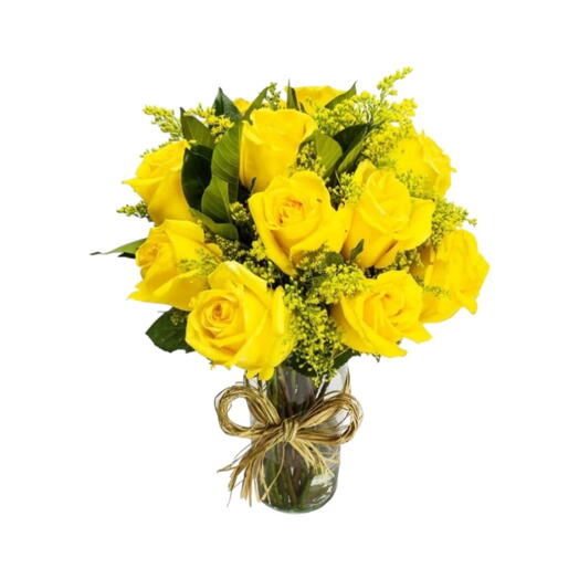 Rosas Amarelas no Vaso de Vidro