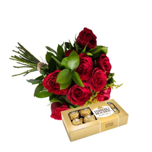 BUQUE DE ROSAS RUSTICO COM FERRERO ROCHER Nº2