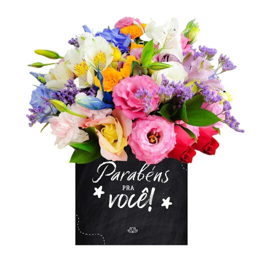 Box de Flores - Parabens pra você