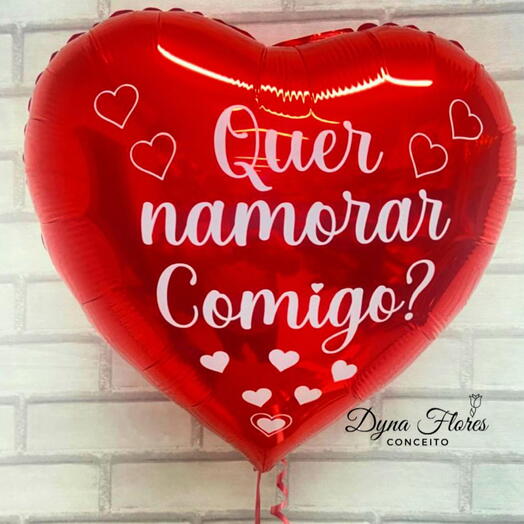 Balão Coração Quer Namorar Comigo