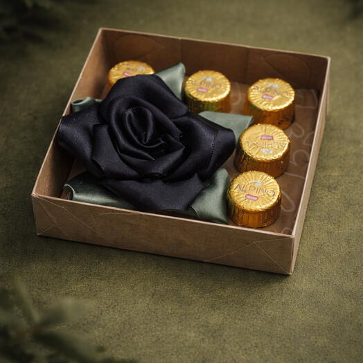 Box Presente Rosa Eterna Preta   Alpino
